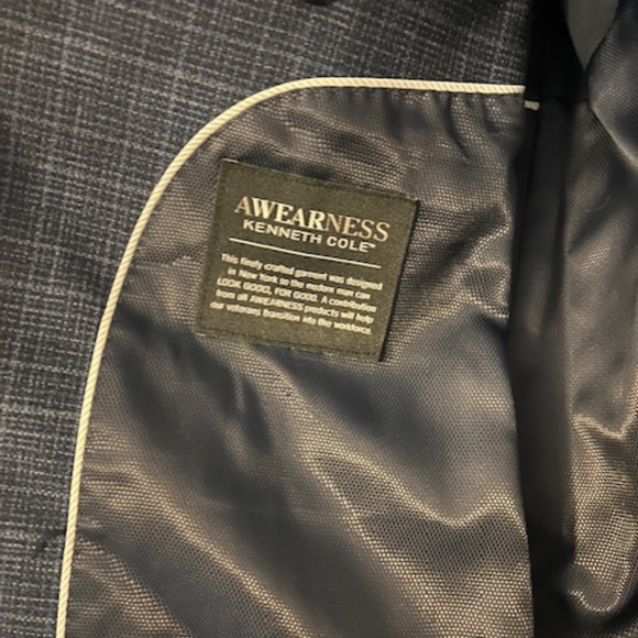 Kenneth Cole Awareness Linen Suit Jacket 48L Slim Fit - Picture 3 of 5